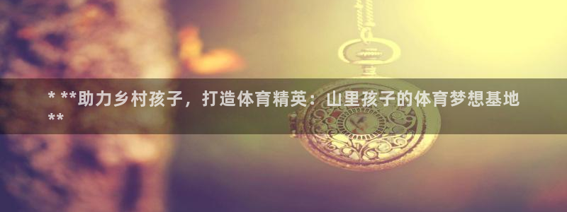 欧陆娱乐登录注册平台官网：* **助力乡村孩子，打造